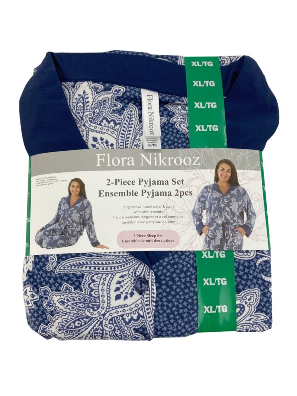 Flora Nikrooz Women's Pyjama Set: 2 Pieces | Floral Paisley Print | X-Large